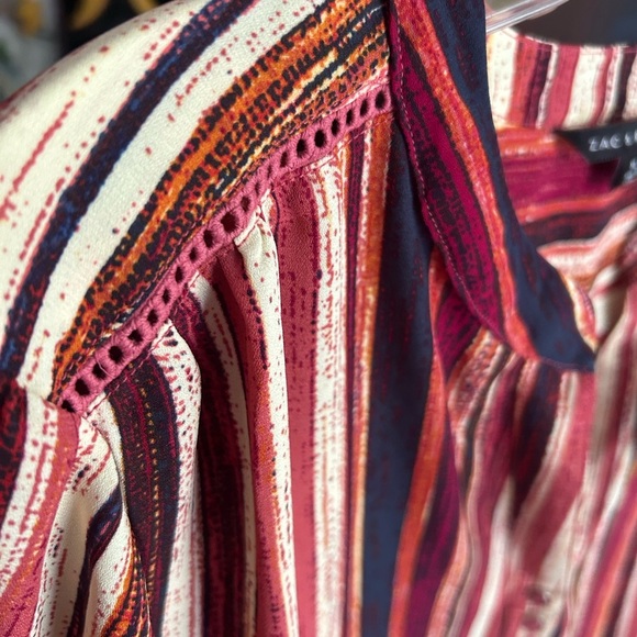 Zac & Rachel Red and Cream Striped Blouse - Picture 12 of 15